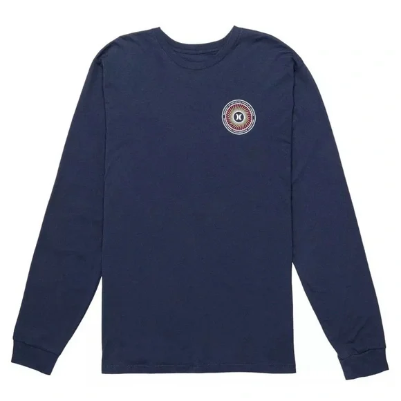Hurley Men’s Everyday Wheel Long Sleeve T-Shirt Midnight Aqua Large NEW W Tags. - Picture 4 of 5